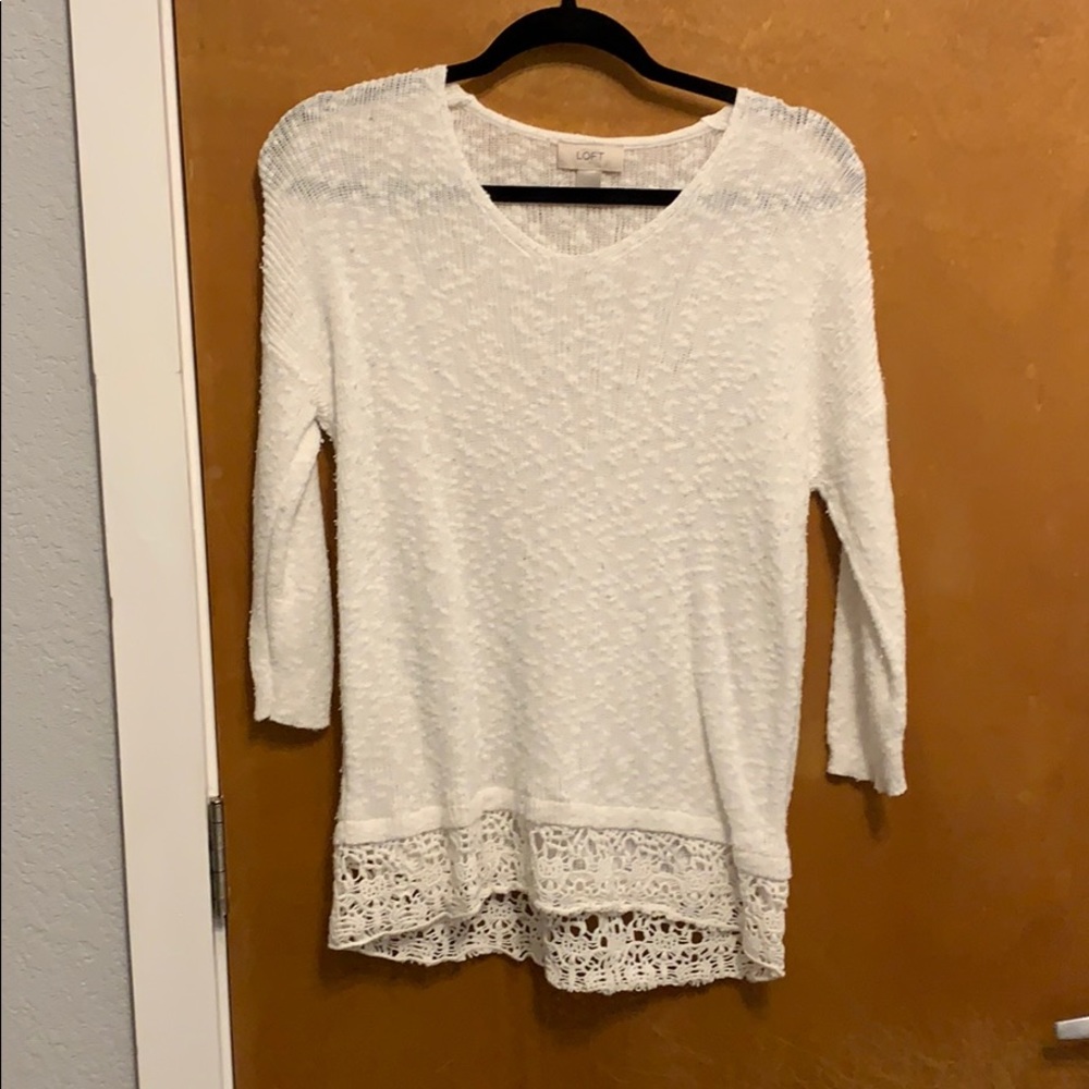 White V-Neck Sweater